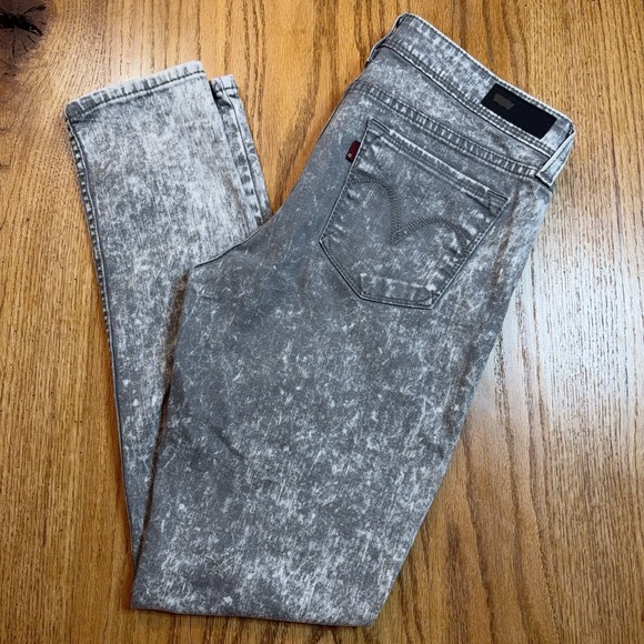 Levi's Denim - Levi's Demi Curve Low Rise Skinny Jeans Women's 13/31 (34X31) Gray Acid Wash